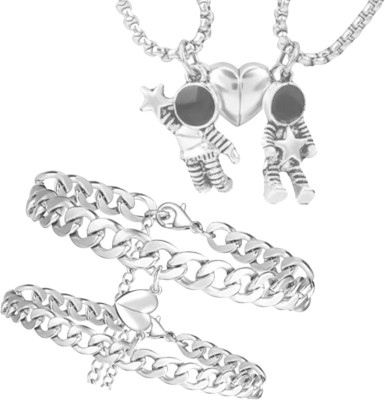 accessoo Stainless Steel Silver Silver Jewellery Set(Pack of 1)