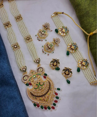 Dado sutho Brass Gold-plated Red Jewellery Set(Pack of 1)