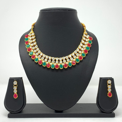 MOON ENTERPRISE Alloy Gold-plated Multicolor Jewellery Set(Pack of 1)