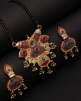 Bhagya Lakshmi Alloy Gold-plated Multicolor Jewellery Set(Pack of 1)