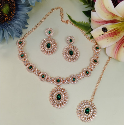VATSALYA creation Alloy Gold-plated Green Jewellery Set(Pack of 1)