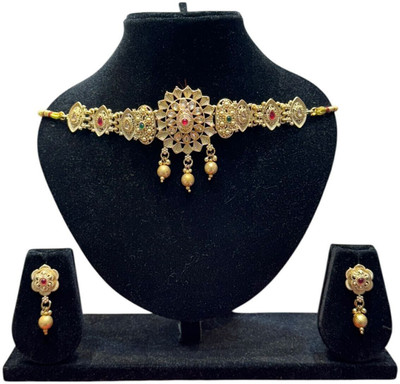 RNJewels Alloy Gold Jewellery Set(Pack of 1)