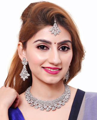 VATSALYA creation Alloy Gold-plated White Jewellery Set(Pack of 1)
