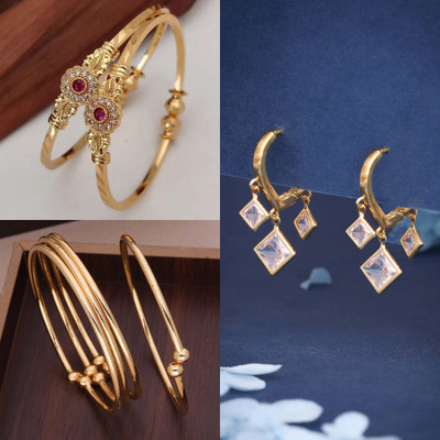 brado jewellery Brass Gold-plated Multicolor, Red Jewellery Set(Pack of 1)