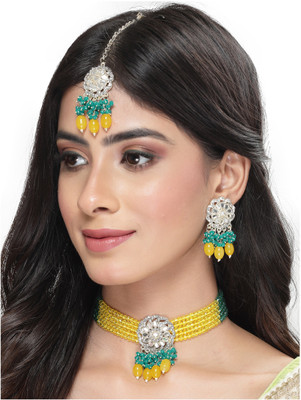 Studio Sukkhi Alloy Gold-plated Yellow Jewellery Set(Pack of 4)