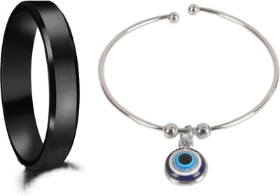 Neerajyoti Metal Black, Silver, Blue Jewellery Set(Pack of 2)