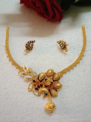 Purabi Shell Gold-plated Gold Jewellery Set(Pack of 1)