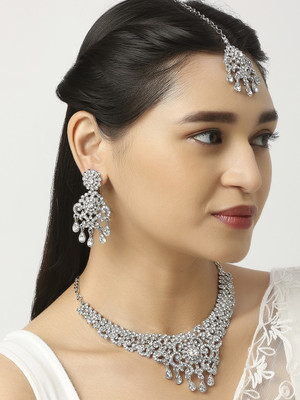 VATSALYA creation Alloy Gold-plated White Jewellery Set(Pack of 1)