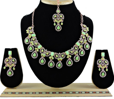 VATSALYA creation Alloy Gold-plated Green Jewellery Set(Pack of 1)