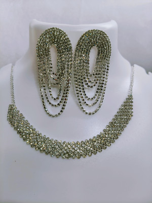 SST Alloy Brass Silver, White Jewellery Set(Pack of 1)