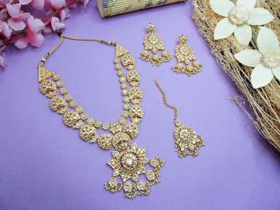 VATSALYA creation Alloy Gold-plated White Jewellery Set(Pack of 1)