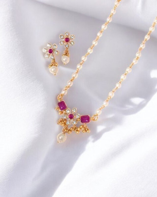 Hetshree Brass Gold-plated Gold, Multicolor Jewellery Set(Pack of 1)