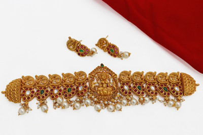 JANAVI Alloy Gold-plated Gold Jewellery Set(Pack of 1)