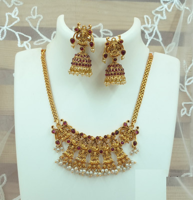 Joyful Alloy Maroon, Gold Jewellery Set(Pack of 2)