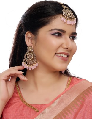 R A Enterprises Alloy Gold-plated Pink Jewellery Set(Pack of 1)