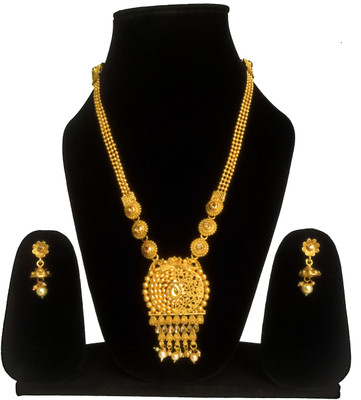 Shreyanshi Enterprises Brass, Alloy Copper, Gold-plated Gold Jewellery Set(Pack of 1)