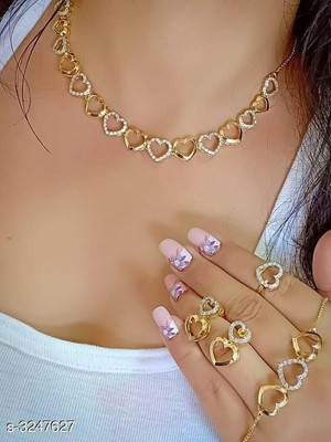 Pihoo Enterprise Alloy Gold Jewellery Set(Pack of 1)