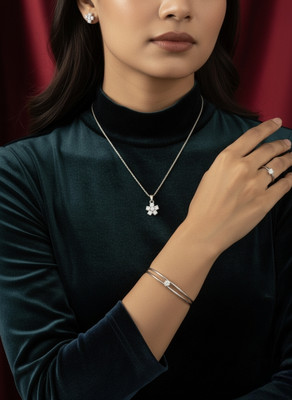 Fab Every Way Alloy, Stainless Steel Silver Jewellery Set(Pack of 1)