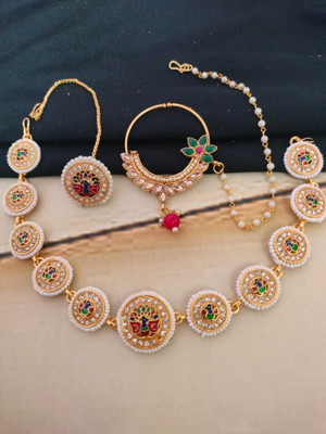 Kavya SAles Alloy Gold-plated Gold Jewellery Set(Pack of 3)