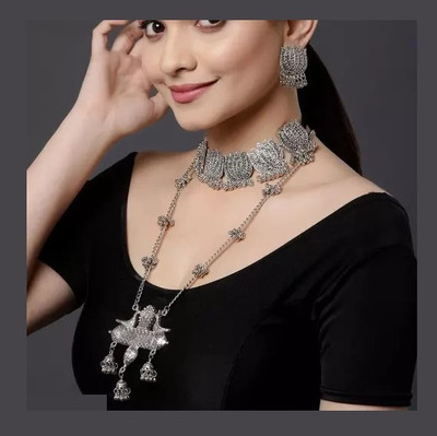 SZN Oxidised Silver, Alloy Silver Jewellery Set(Pack of 2)