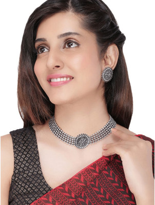 Shri Radhe Fashion House Alloy Silver Jewellery Set(Pack of 1)