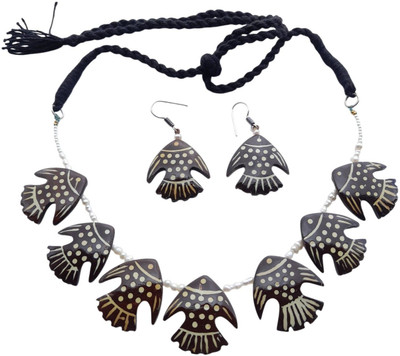 Organic Alankaar Wood Brown Jewellery Set(Pack of 1)