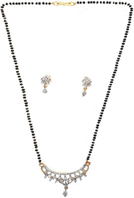 Uniquedezines Brass Gold-plated Black, Gold, White Jewellery Set(Pack of 1)