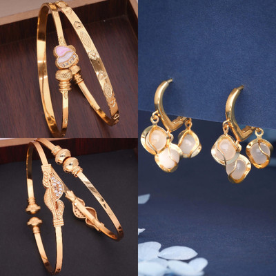 ANOUK Brass Gold-plated Purple, Grey Jewellery Set(Pack of 3)