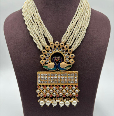 SHYAM Alloy Gold-plated White Jewellery Set(Pack of 1)