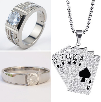 KURMASHOP Stainless Steel Sterling Silver Silver, White, Black Jewellery Set(Pack of 3)