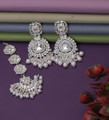 VISITART JEWELLERY Alloy Gold-plated White Jewellery Set(Pack of 3)