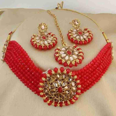 IBM COLLECTIONS Alloy Red Jewellery Set(Pack of 1)