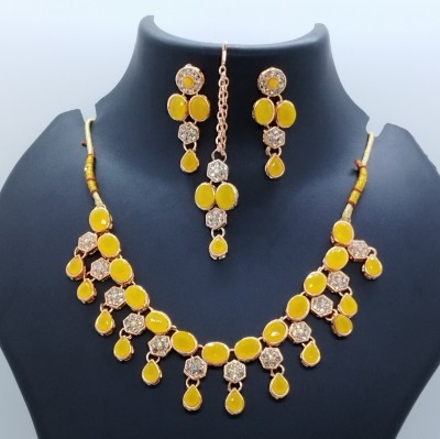 Trendy Creations Alloy Yellow Jewellery Set(Pack of 3)