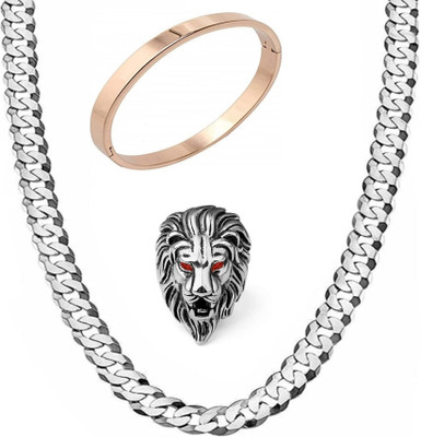 house of common Brass, Stainless Steel Silver, Copper Rose Gold, Silver Jewellery Set(Pack of 3)