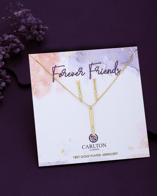 CARLTON LONDON Brass Gold-plated Gold Jewellery Set(Pack of 1)
