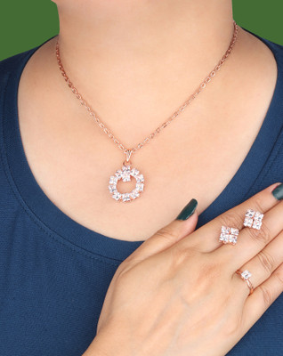 Rhosyn Alloy Gold-plated Rose Gold Jewellery Set(Pack of 4)