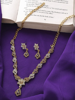 VATSALYA creation Alloy Gold-plated White, Copper Jewellery Set(Pack of 1)