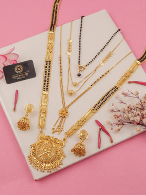 brado jewellery Brass Gold-plated Gold, Black Jewellery Set(Pack of 1)