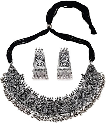 house of common Metal Sterling Silver Silver, Black Jewellery Set(Pack of 1)