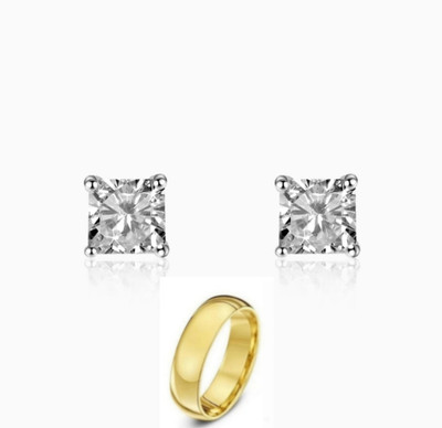 MAATRCHAAYA Brass, Sterling Silver, Stainless Steel Sterling Silver, Gold-plated, Silver Silver, Gold Jewellery Set(Pack of 2)