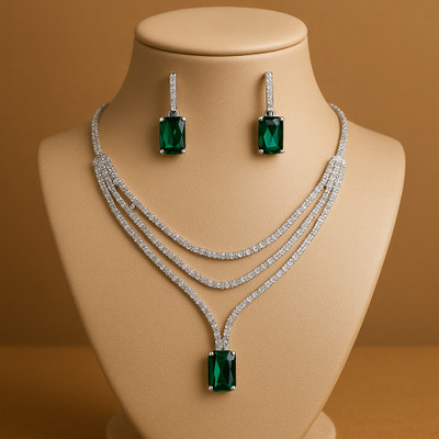 M MORDEN MART Silver Silver Jewellery Set(Pack of 1)