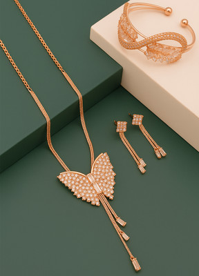 KRIMO Metal Gold-plated Rose Gold Jewellery Set(Pack of 2)