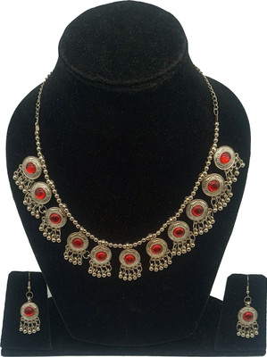 Zooni Collections Alloy Red Jewellery Set(Pack of 1)