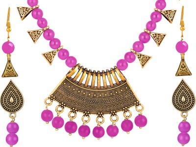 TAP Fashion Copper Gold-plated Purple Jewellery Set(Pack of 1)