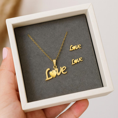 pinkbox Stainless Steel Gold-plated Gold Jewellery Set(Pack of 1)