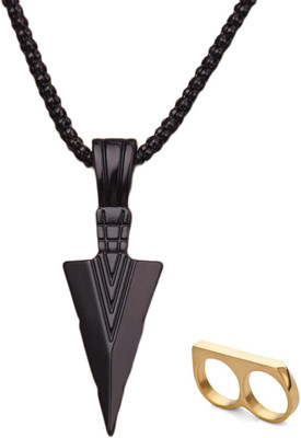 house of common Brass, Alloy Titanium, Gold-plated Black, Gold Jewellery Set(Pack of 2)