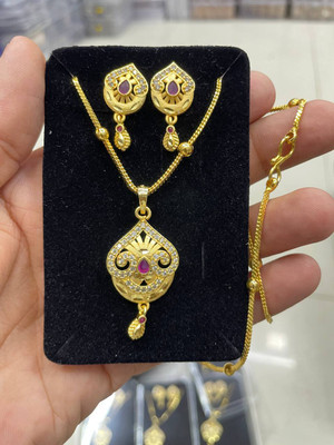 dearknot Alloy Gold-plated Gold Jewellery Set(Pack of 1)