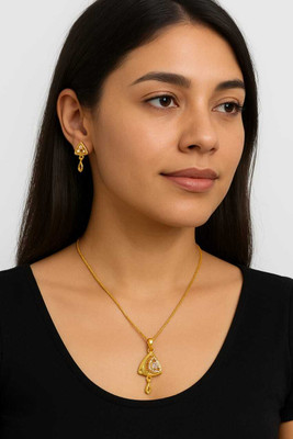 KMI Alloy Gold-plated Gold Jewellery Set(Pack of 2)