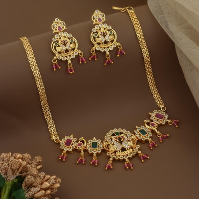 SHREEJI FASHION JEWELLRY Brass Gold-plated Multicolor Jewellery Set(Pack of 1)