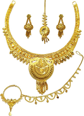 Jewel Mart Brass Gold-plated Gold Jewellery Set(Pack of 3)